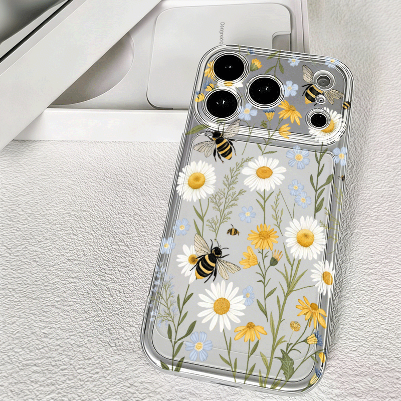 Xiaomi Poco X6 - White Flowers Bee Phone Case for