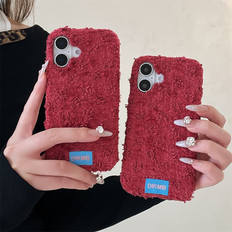 Angora Red Fuzzy Phone Case fo - Apple Iphone 15 Pro Max ulasan dan harga