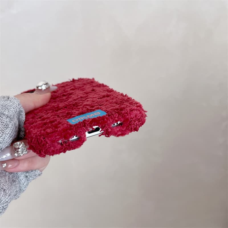 Angora Red Fuzzy Phone Case fo - Apple Iphone 15 Pro Max ulasan dan harga